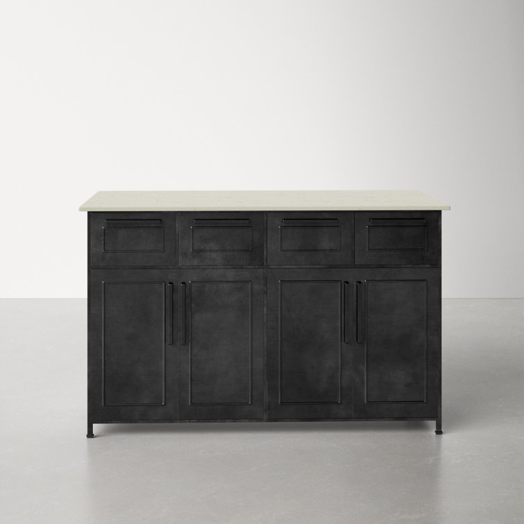 AllModern Amani 58'' Wide Kitchen Island with Marble Top & Reviews